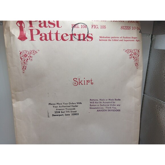 Vintage Past Patterns Fig.104 Size 10, Petticoat & Skirt Sewing Pattern - Picture 9 of 9